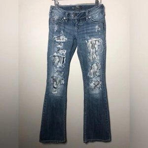 Silver Jeans Distressed with Lace